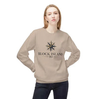 Gray Block Island Nautical Sweatshirt with Compass Design - Ocean State Styles