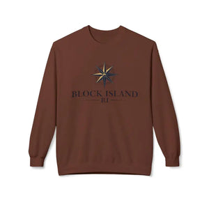 Gray Block Island Nautical Sweatshirt with Compass Design - Ocean State Styles