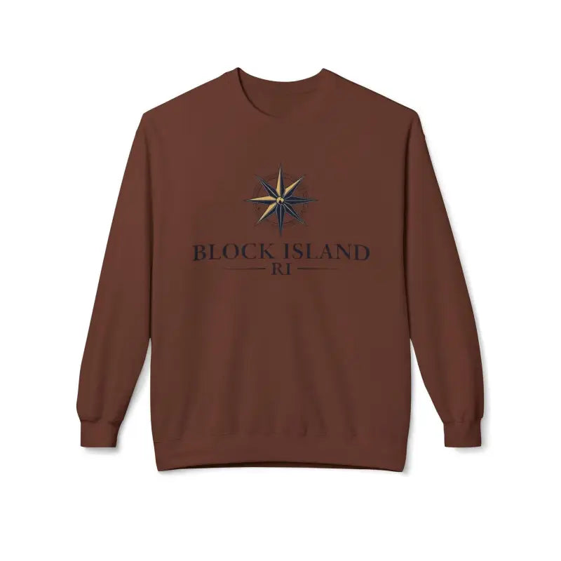 Gray Block Island Nautical Sweatshirt with Compass Design - Ocean State Styles