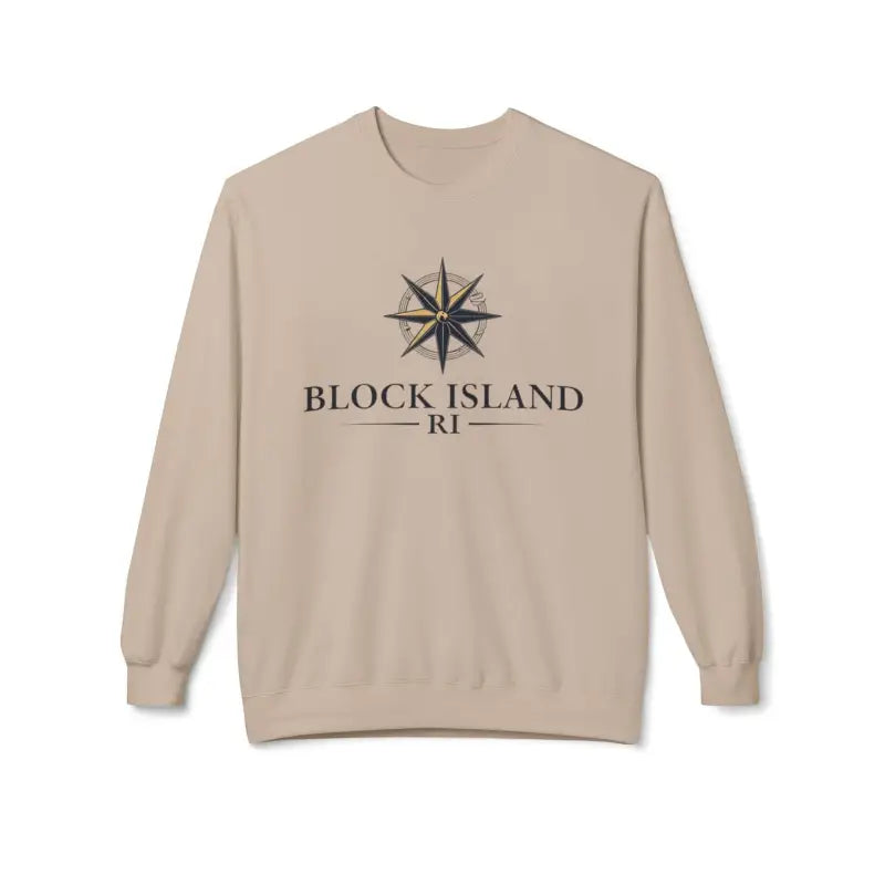 Gray Block Island Nautical Sweatshirt with Compass Design - Ocean State Styles