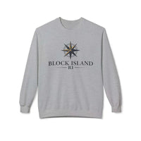 Gray Block Island Nautical Sweatshirt with Compass Design - Ocean State Styles