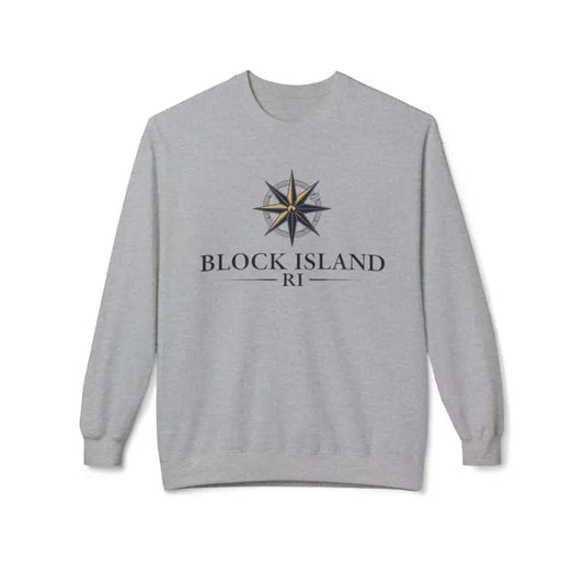 Gray Block Island Nautical Sweatshirt with Compass Design - Ocean State Styles