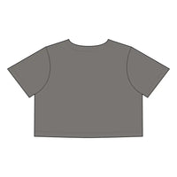 Gray Crop Top With Sunflower Graphic for Casual Chic Style - Ocean State Styles