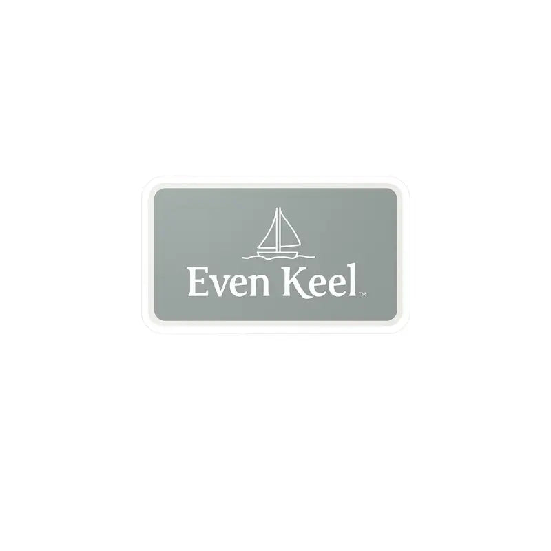 Gray Even Keel Sailboat Sign featuring a gray sign with a sailboat design