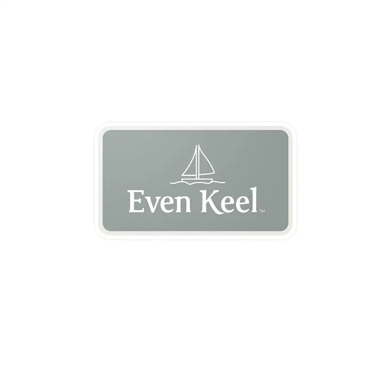 Rectangular gray sign featuring a sailboat design for Gray Even Keel Sailboat Sign