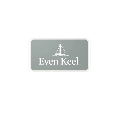 Rectangular gray sign featuring a sailboat design for Gray Even Keel Sailboat Sign
