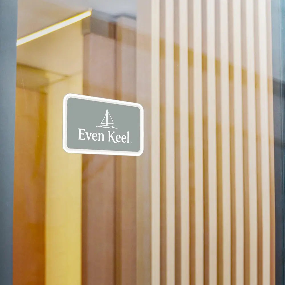 Rectangular gray sign featured in the Gray Even Keel Sailboat Sign product