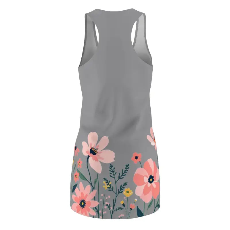 Gray Floral Racerback Dress For Women Summer Style Must Have - Ocean State Styles