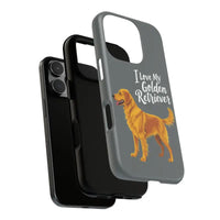Gray Phone Case With Golden Retriever Design For iPhone 16 Pro - Ocean State Styles