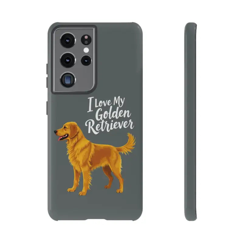 Gray Phone Case With Golden Retriever Design For iPhone 16 Pro - Ocean State Styles