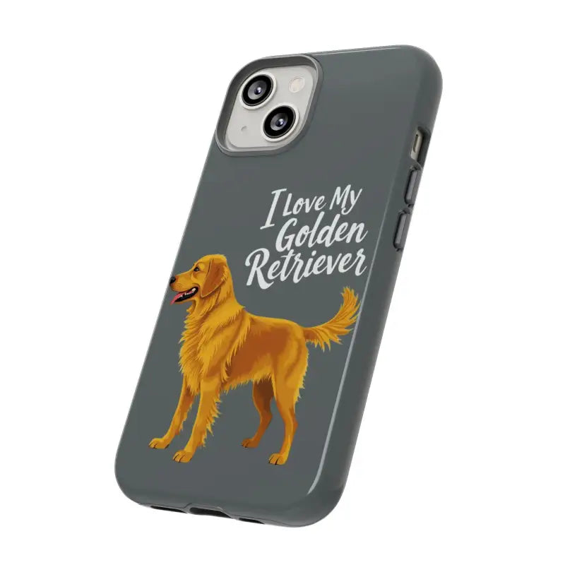 Gray Phone Case With Golden Retriever Design For iPhone 16 Pro - Ocean State Styles
