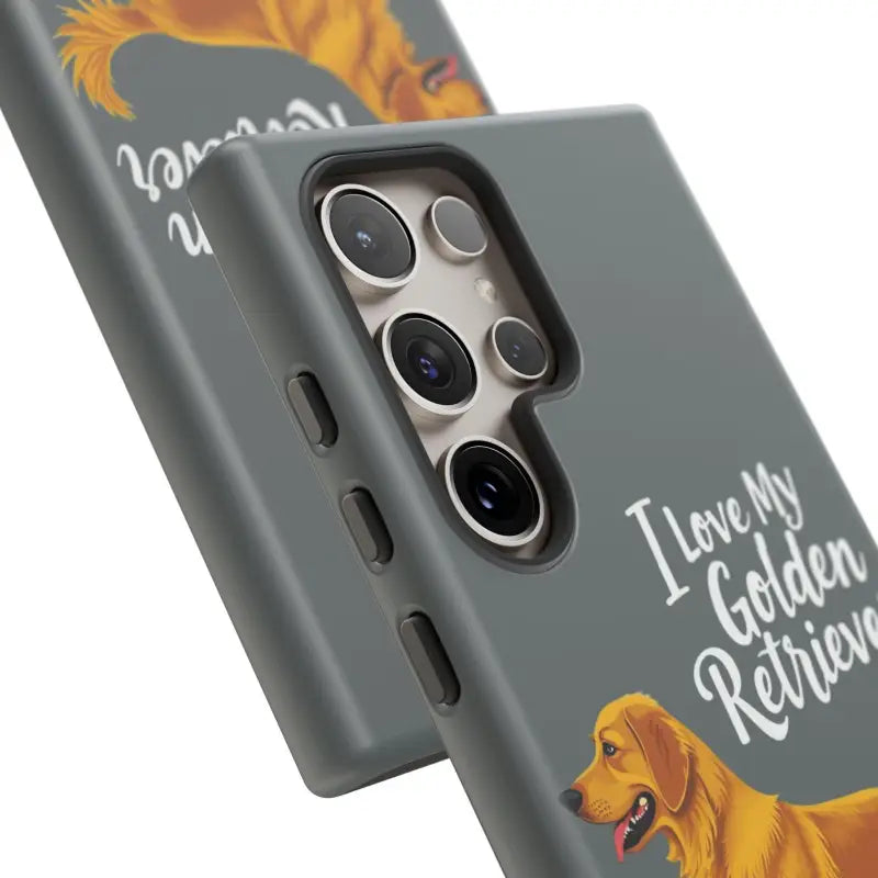 Gray Phone Case With Golden Retriever Design For iPhone 16 Pro - Ocean State Styles