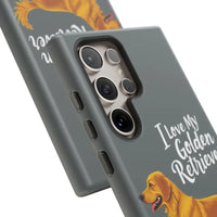Gray Phone Case With Golden Retriever Design For iPhone 16 Pro - Ocean State Styles