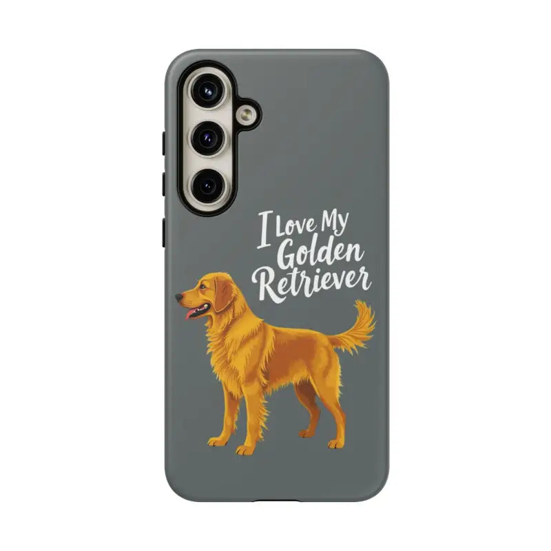 Gray Phone Case With Golden Retriever Design For iPhone 16 Pro - Ocean State Styles
