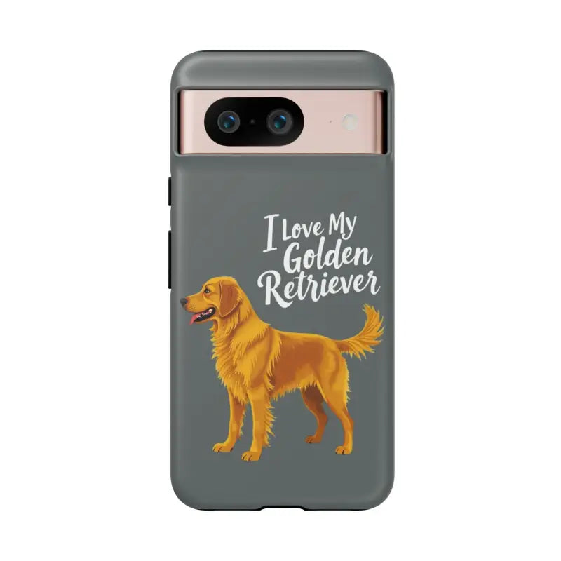 Gray Phone Case With Golden Retriever Design For iPhone 16 Pro - Ocean State Styles