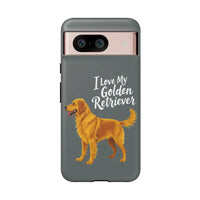 Gray Phone Case With Golden Retriever Design For iPhone 16 Pro - Ocean State Styles