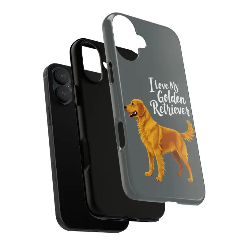 Gray Phone Case With Golden Retriever Design For iPhone 16 Pro - Ocean State Styles