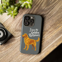 Gray Phone Case With Golden Retriever Design For iPhone 16 Pro - Ocean State Styles