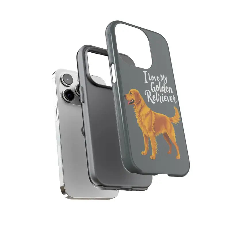 Gray Phone Case With Golden Retriever Design For iPhone 16 Pro - Ocean State Styles