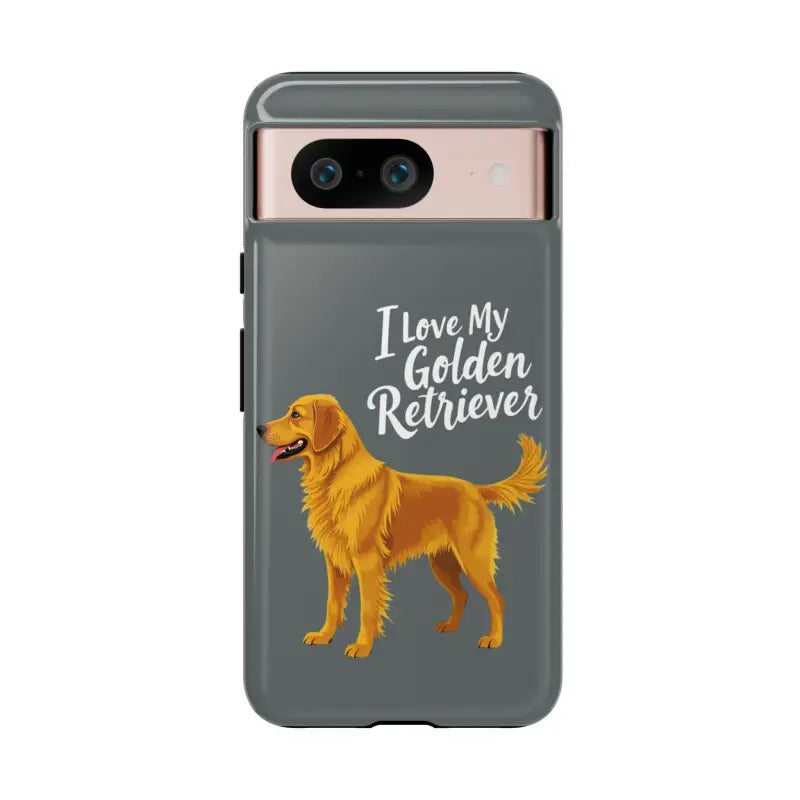 Gray Phone Case With Golden Retriever Design For iPhone 16 Pro - Ocean State Styles