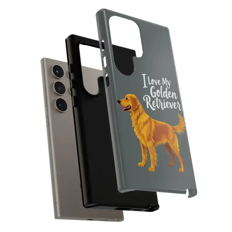 Gray Phone Case With Golden Retriever Design For iPhone 16 Pro - Ocean State Styles