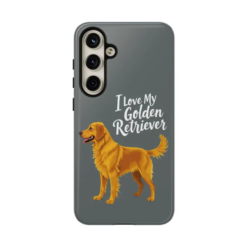 Gray Phone Case With Golden Retriever Design For iPhone 16 Pro - Ocean State Styles