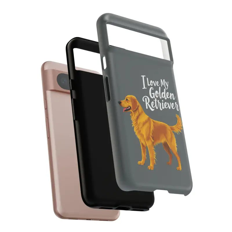 Gray Phone Case With Golden Retriever Design For iPhone 16 Pro - Ocean State Styles