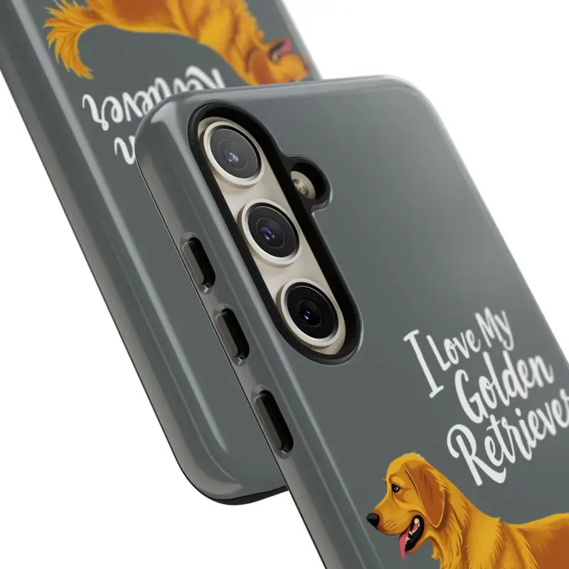 Gray Phone Case With Golden Retriever Design For iPhone 16 Pro - Ocean State Styles