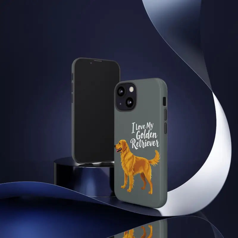 Gray Phone Case With Golden Retriever Design For iPhone 16 Pro - Ocean State Styles