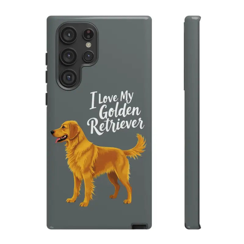 Gray Phone Case With Golden Retriever Design For iPhone 16 Pro - Ocean State Styles