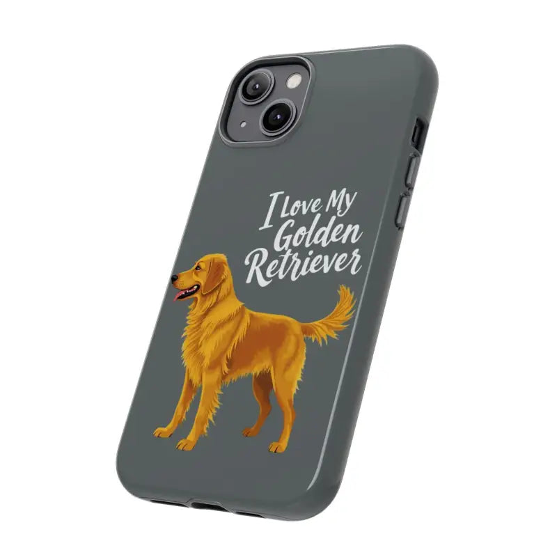 Gray Phone Case With Golden Retriever Design For iPhone 16 Pro - Ocean State Styles