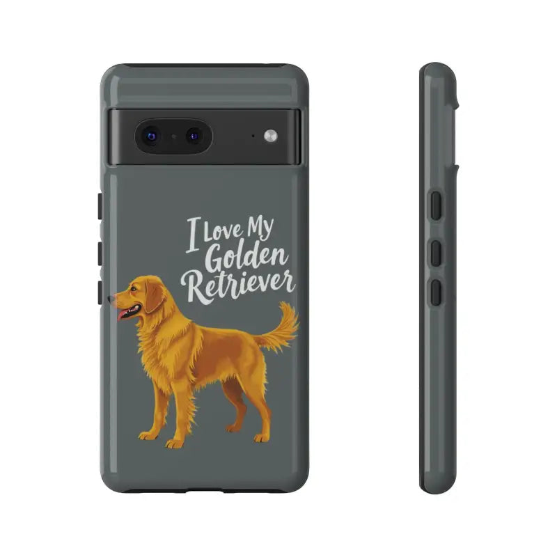 Gray Phone Case With Golden Retriever Design For iPhone 16 Pro - Ocean State Styles