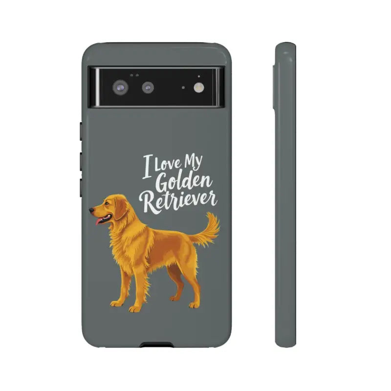 Gray Phone Case With Golden Retriever Design For iPhone 16 Pro - Ocean State Styles