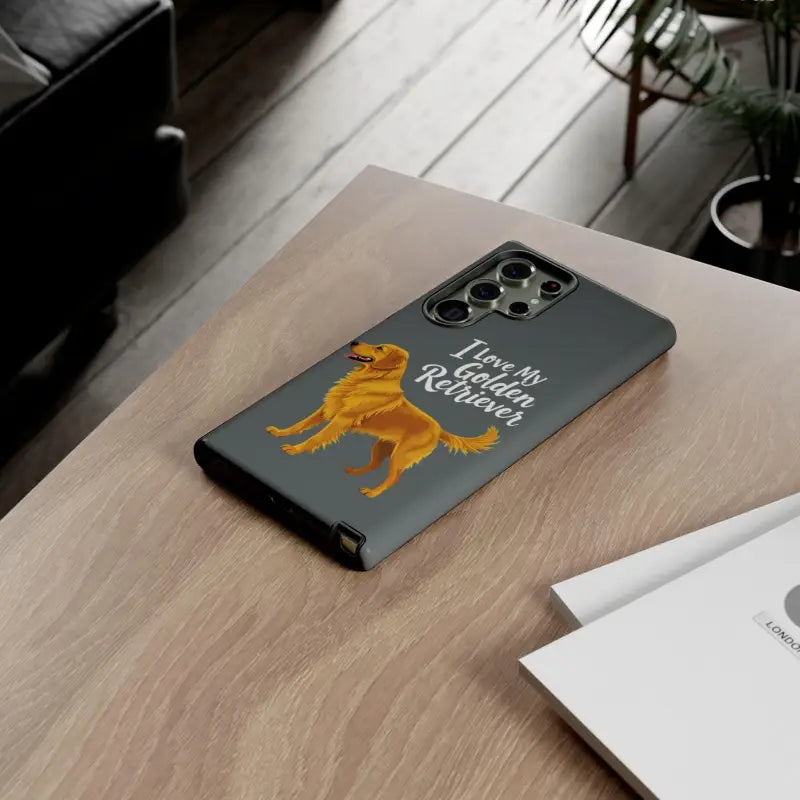 Gray Phone Case With Golden Retriever Design For iPhone 16 Pro - Ocean State Styles