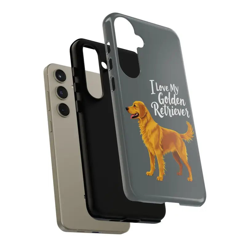 Gray Phone Case With Golden Retriever Design For iPhone 16 Pro - Ocean State Styles