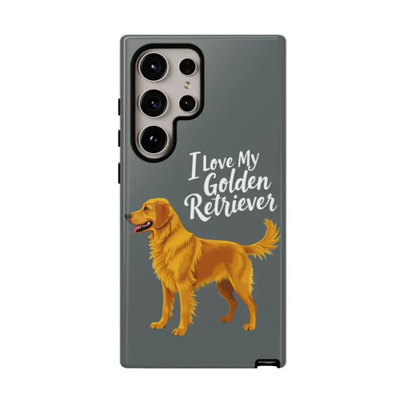 Gray Phone Case With Golden Retriever Design For iPhone 16 Pro - Ocean State Styles