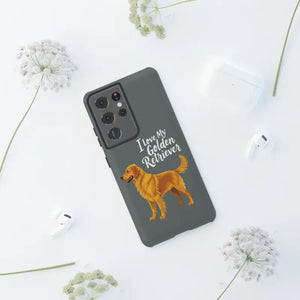 Gray Phone Case With Golden Retriever Design For iPhone 16 Pro - Ocean State Styles