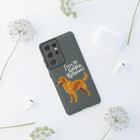 Gray Phone Case With Golden Retriever Design For iPhone 16 Pro - Ocean State Styles