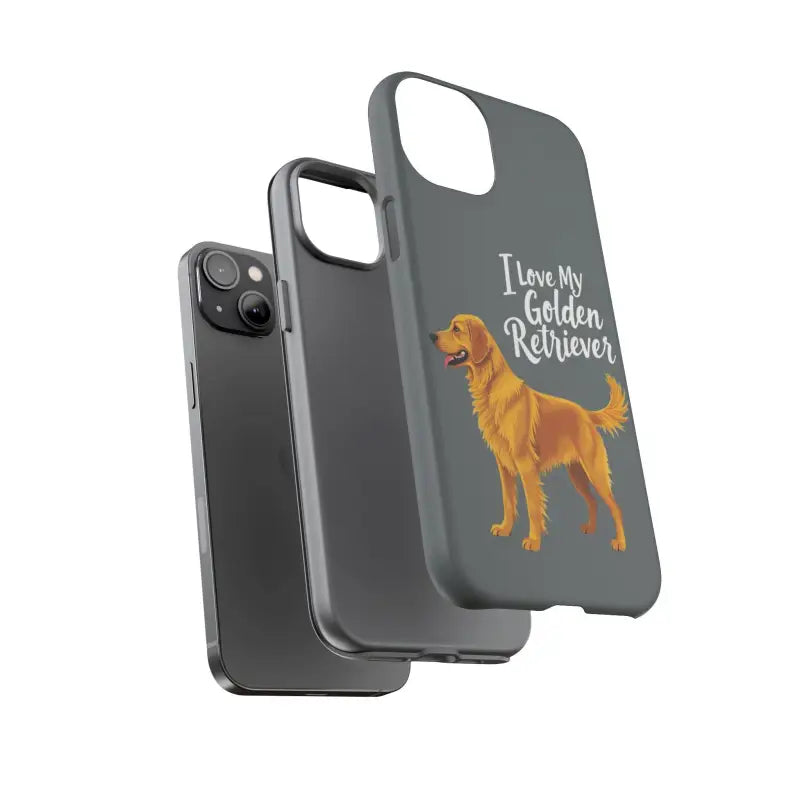 Gray Phone Case With Golden Retriever Design For iPhone 16 Pro - Ocean State Styles