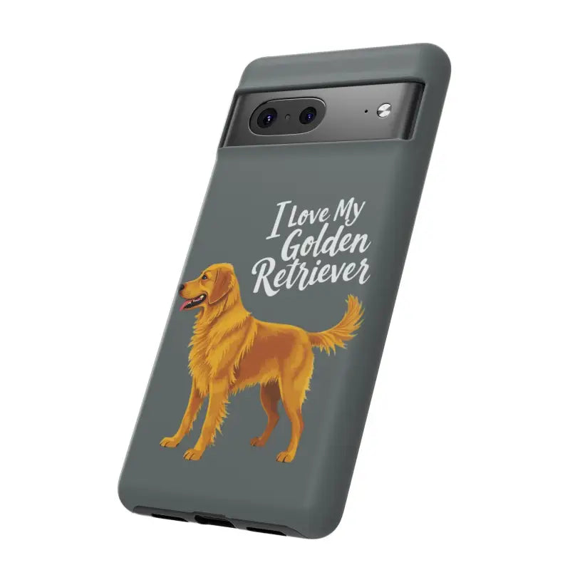 Gray Phone Case With Golden Retriever Design For iPhone 16 Pro - Ocean State Styles