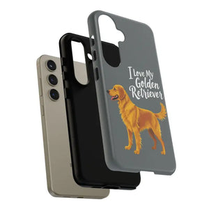 Gray Phone Case With Golden Retriever Design For iPhone 16 Pro - Ocean State Styles