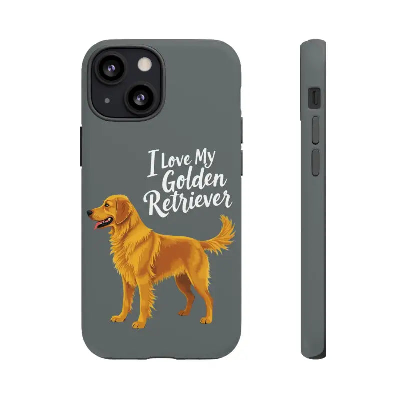 Gray Phone Case With Golden Retriever Design For iPhone 16 Pro - Ocean State Styles