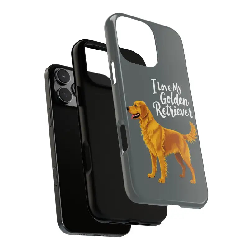 Gray Phone Case With Golden Retriever Design For iPhone 16 Pro - Ocean State Styles