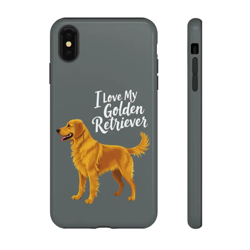 Gray Phone Case With Golden Retriever Design For iPhone 16 Pro - Ocean State Styles