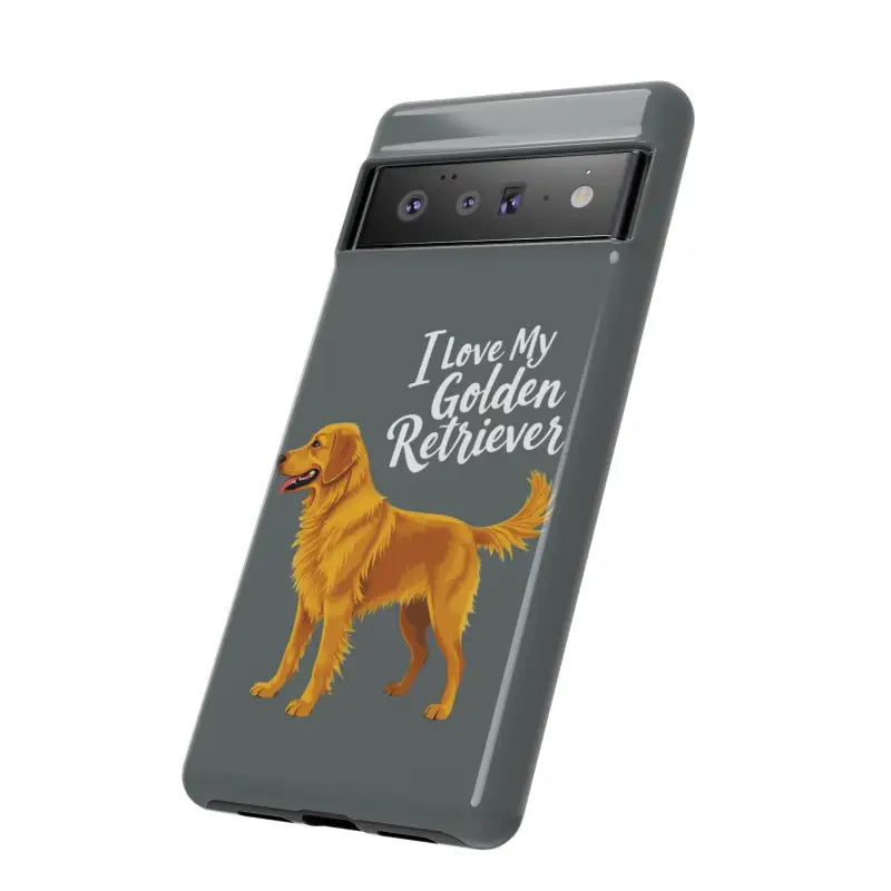 Gray Phone Case With Golden Retriever Design For iPhone 16 Pro - Ocean State Styles