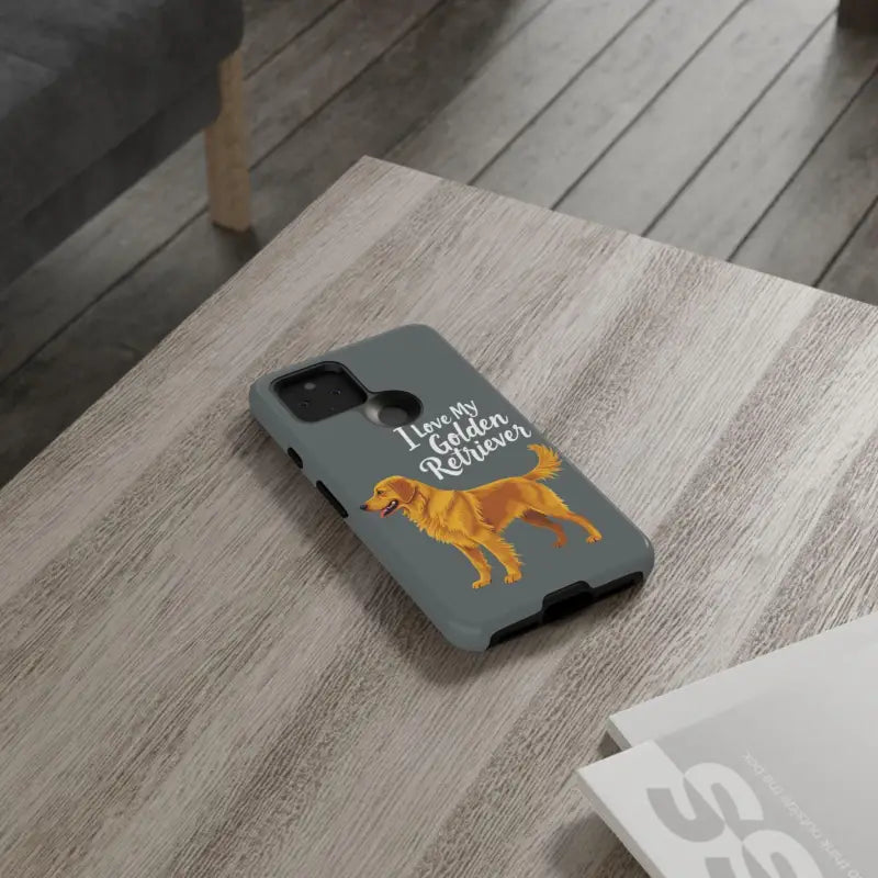 Gray Phone Case With Golden Retriever Design For iPhone 16 Pro - Ocean State Styles