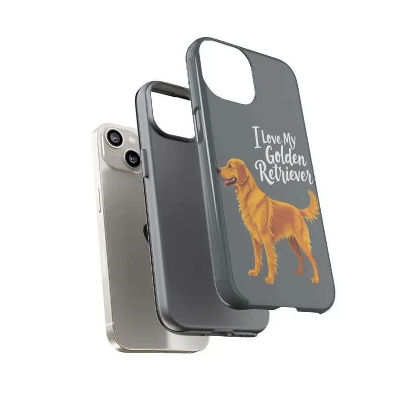 Gray Phone Case With Golden Retriever Design For iPhone 16 Pro - Ocean State Styles