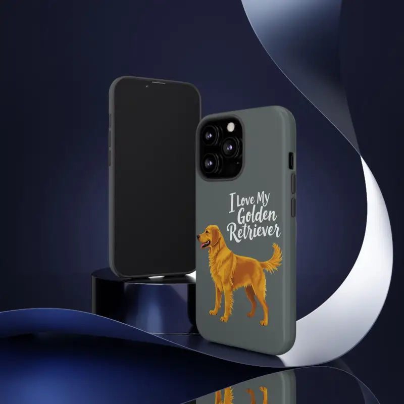 Gray Phone Case With Golden Retriever Design For iPhone 16 Pro - Ocean State Styles