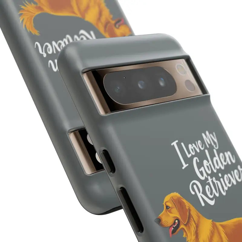Gray Phone Case With Golden Retriever Design For iPhone 16 Pro - Ocean State Styles