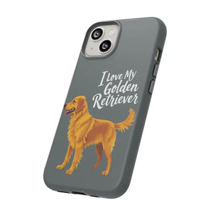 Gray Phone Case With Golden Retriever Design For iPhone 16 Pro - Ocean State Styles